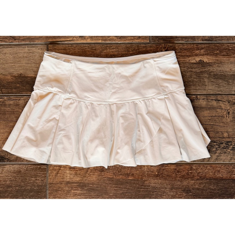 Lululemon Play Off The Pleats Skirt Off White Tennis Golf Skort Size 8